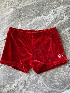 GK Red Velvet Girls' Shorts with Silver GK Logo